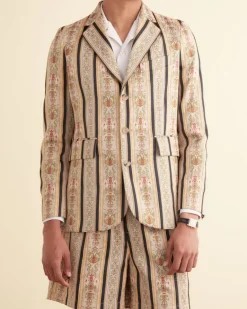 Men BODE Floret Brocade Single-Breasted Suit Jacket