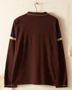 Men BODE Four Stripe Cycling Polo - Brown