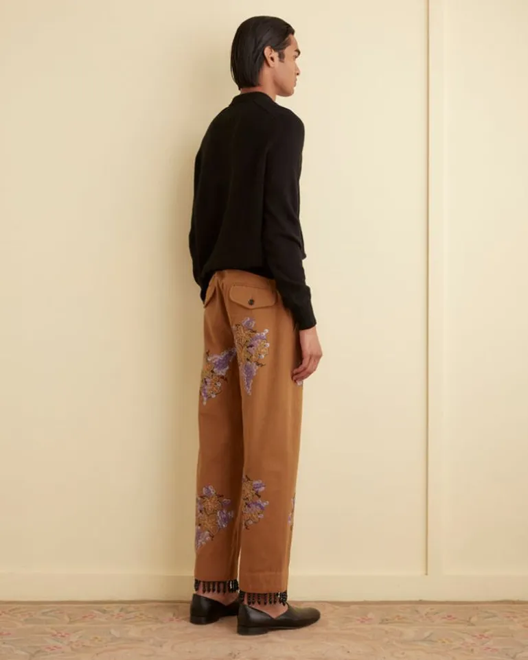 Men BODE Fringed Autumn Royal Trousers