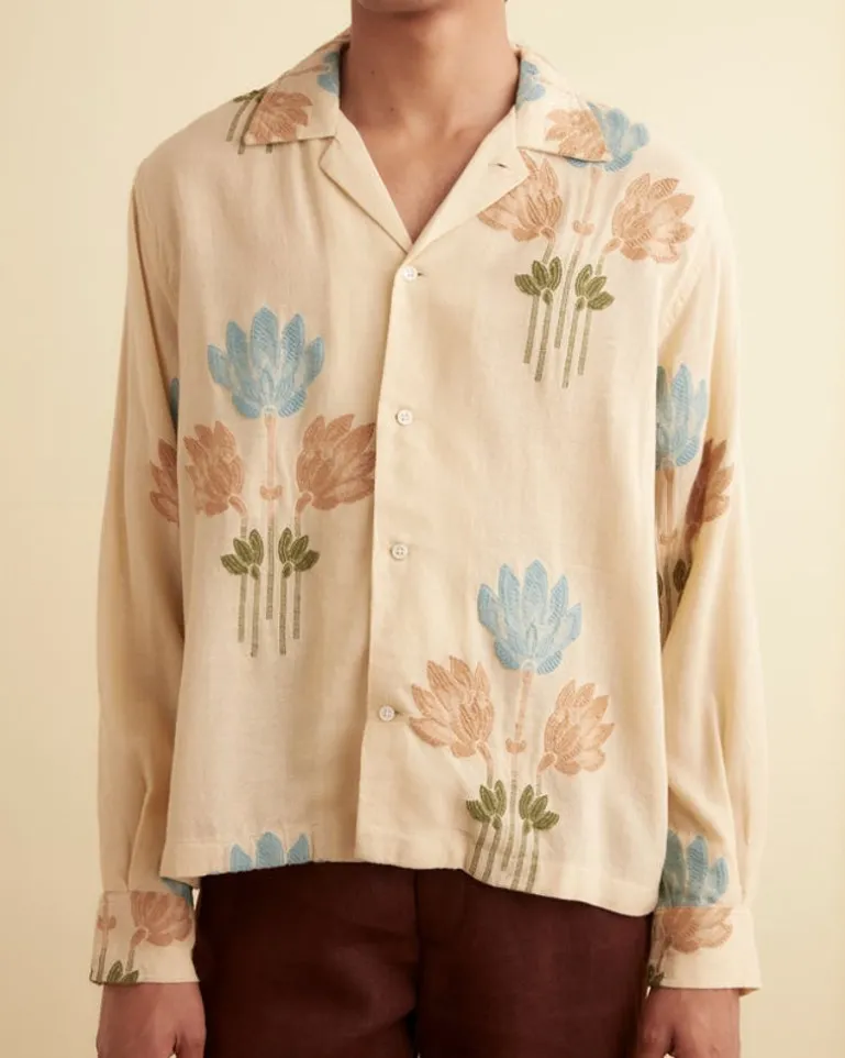 Men BODE Full Bloom Long Sleeve Shirt