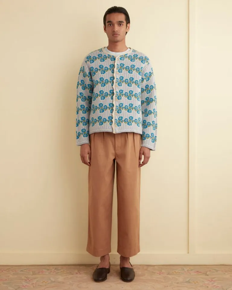 Men BODE Garden Cardigan - Blue Multi
