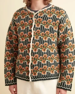 Men BODE Garden Cardigan - Green Multi