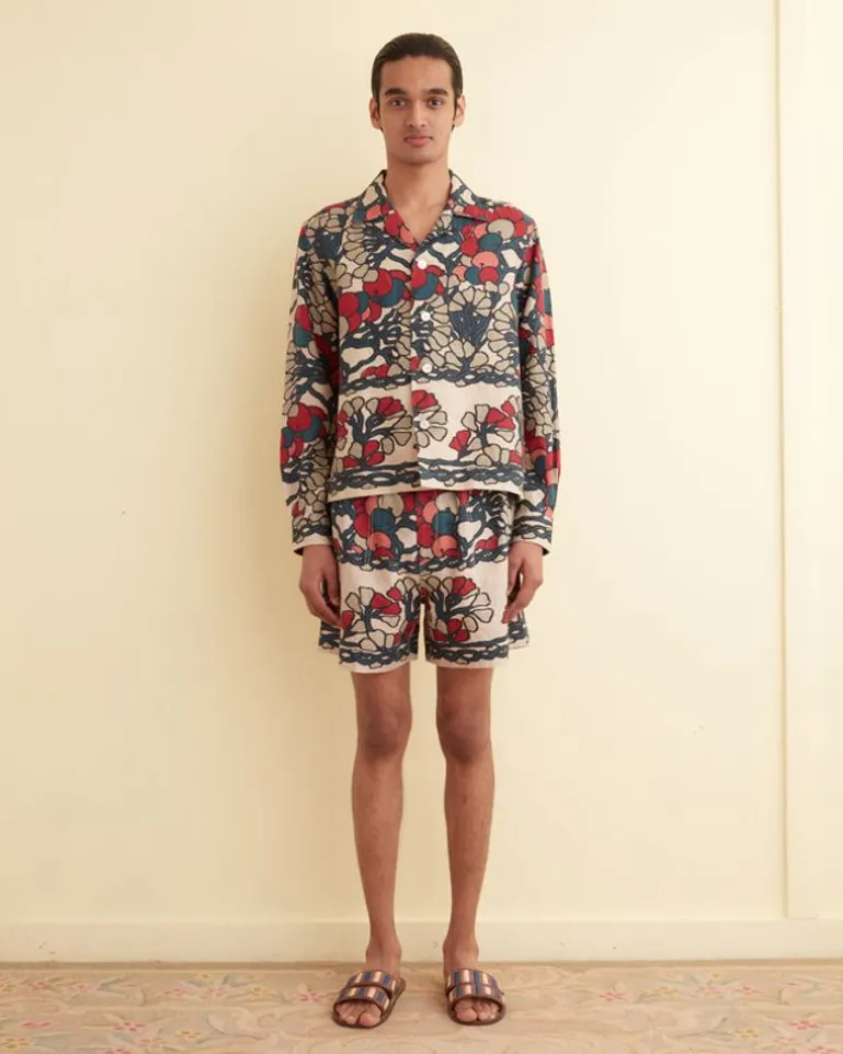 Men BODE Garden Lattice Long Sleeve Shirt