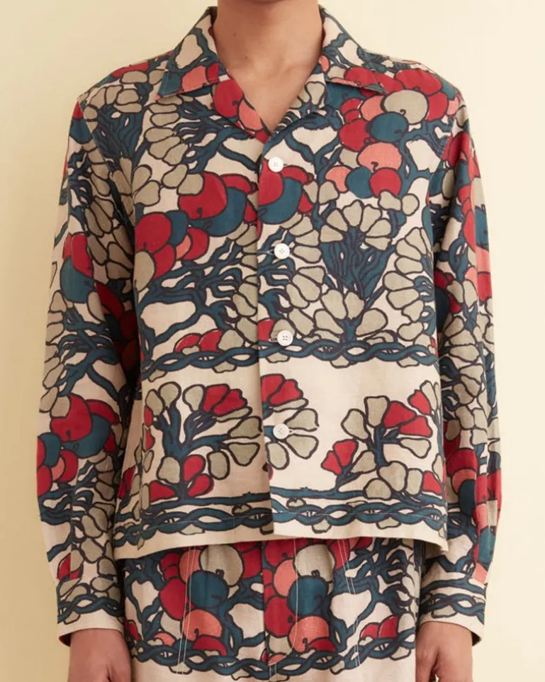 Men BODE Garden Lattice Long Sleeve Shirt