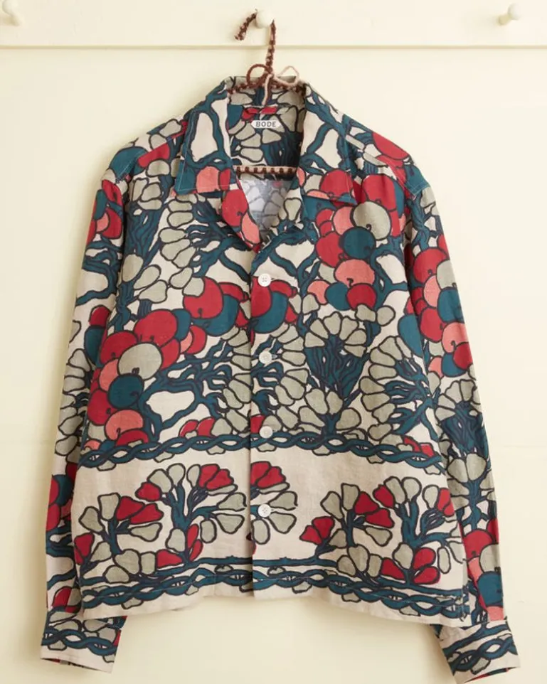 Men BODE Garden Lattice Long Sleeve Shirt