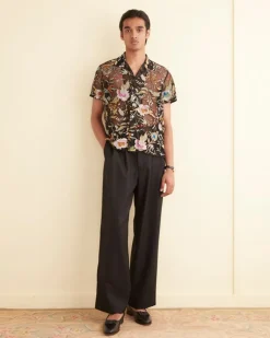 Men BODE Heirloom Floral Short Sleeve Shirt