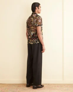 Men BODE Heirloom Floral Short Sleeve Shirt