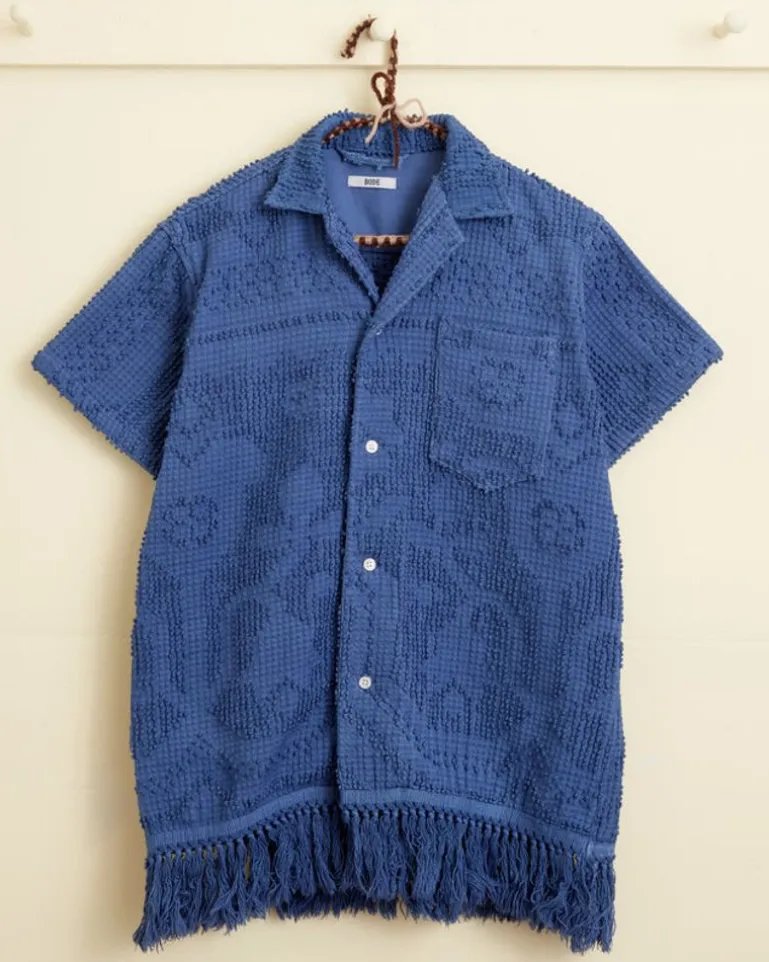 Men BODE Highbush Berry Short Sleeve Shirt