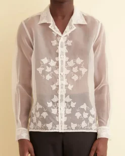 Men BODE Ivy Applique Long Sleeve Shirt