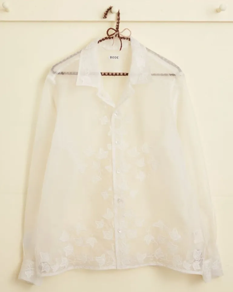 Men BODE Ivy Applique Long Sleeve Shirt