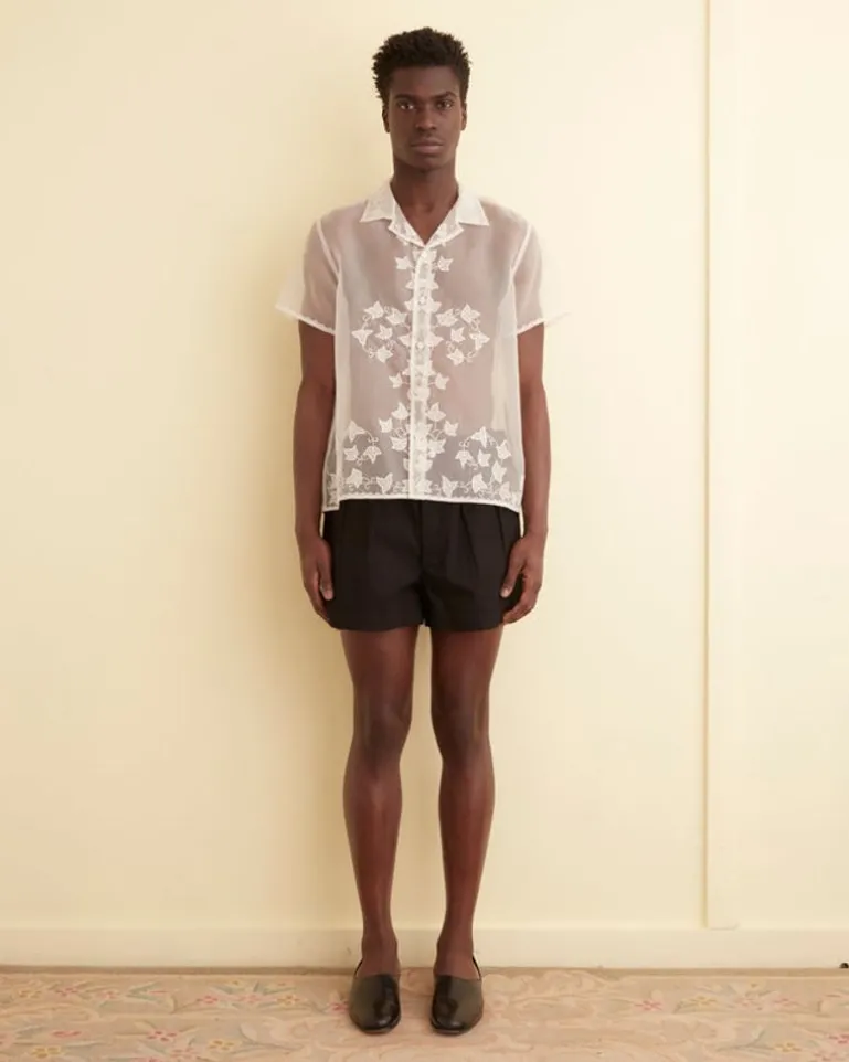Men BODE Ivy Applique Short Sleeve Shirt