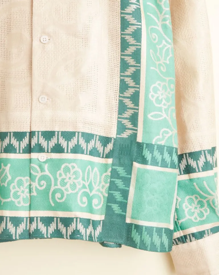 Men BODE Jadeite Jacquard Long Sleeve Shirt - Xs