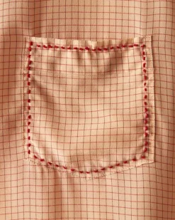 Men BODE Knot Grid Short Sleeve Shirt