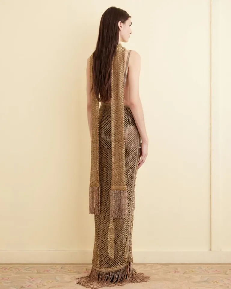 Women BODE Lame Lace Dress