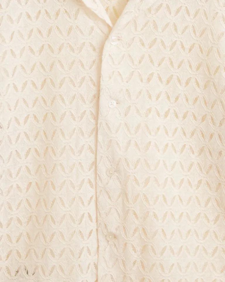 Men BODE Lattice Lace Long Sleeve Shirt