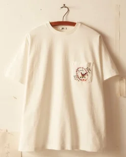 Men BODE Leafwing Pocket Tee - White