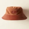 Men BODE Leather Brim Bucket Hat - Tan/Brown