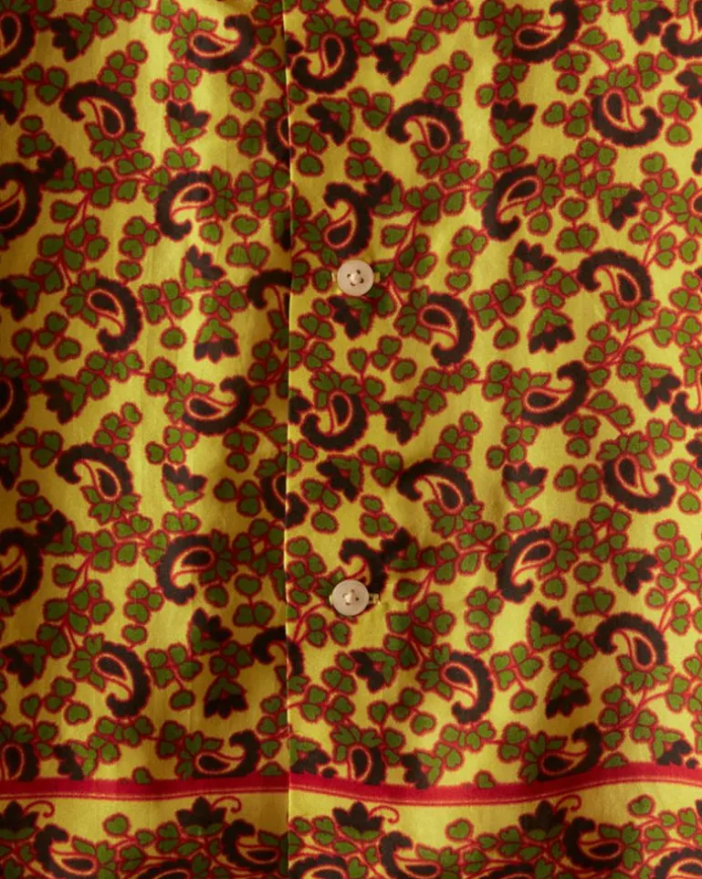 Men BODE Lemon Paisley Short Sleeve Shirt