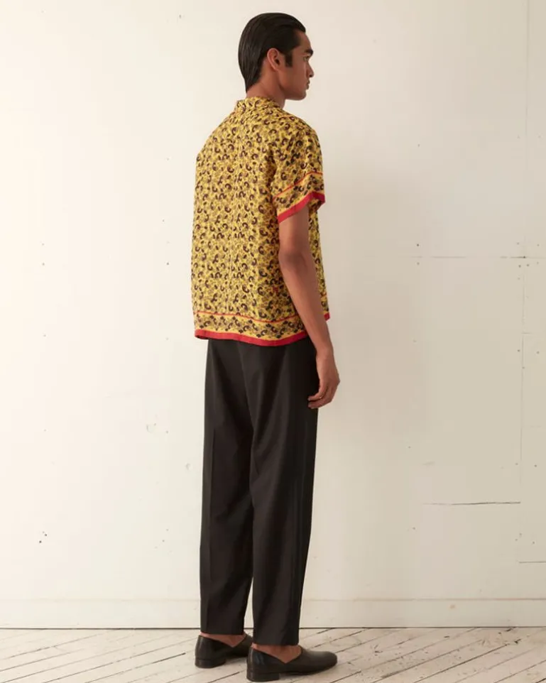 Men BODE Lemon Paisley Short Sleeve Shirt