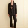 Women BODE Linen Double-Breasted Suit Jacket - Black