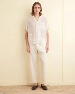 Men BODE Mesh Filigree Short Sleeve Shirt