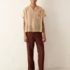 Men BODE Mesh Lilium Short Sleeve Shirt