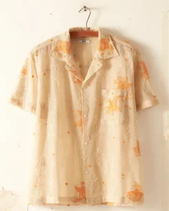 Men BODE Mesh Lilium Short Sleeve Shirt
