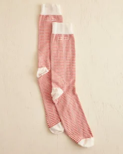 Men BODE Micro Check Socks - Peach Cream