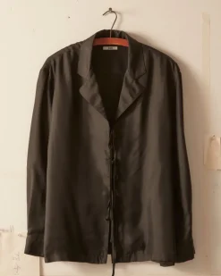 Men BODE Micro Tie Long Sleeve Shirt - Black