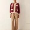 Men BODE Moonflower Applique Long Sleeve Shirt