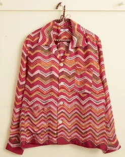 Men BODE Mothra Zig-Zag Long Sleeve Shirt