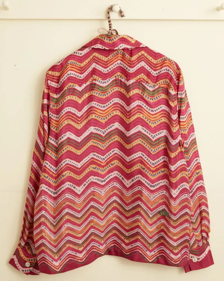 Men BODE Mothra Zig-Zag Long Sleeve Shirt