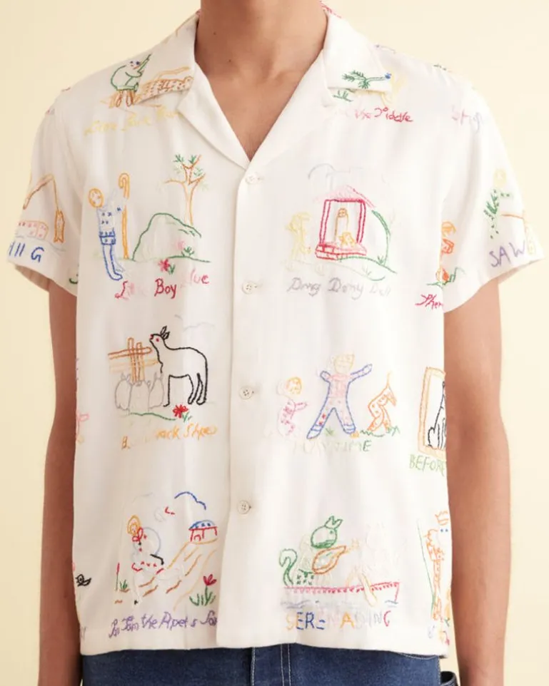 Men BODE Nursery Rhyme Short Sleeve Shirt