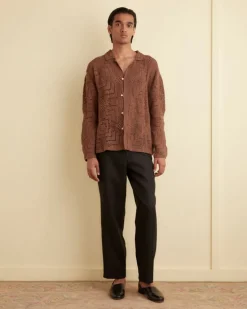 Men BODE Overdye Crochet Shirt