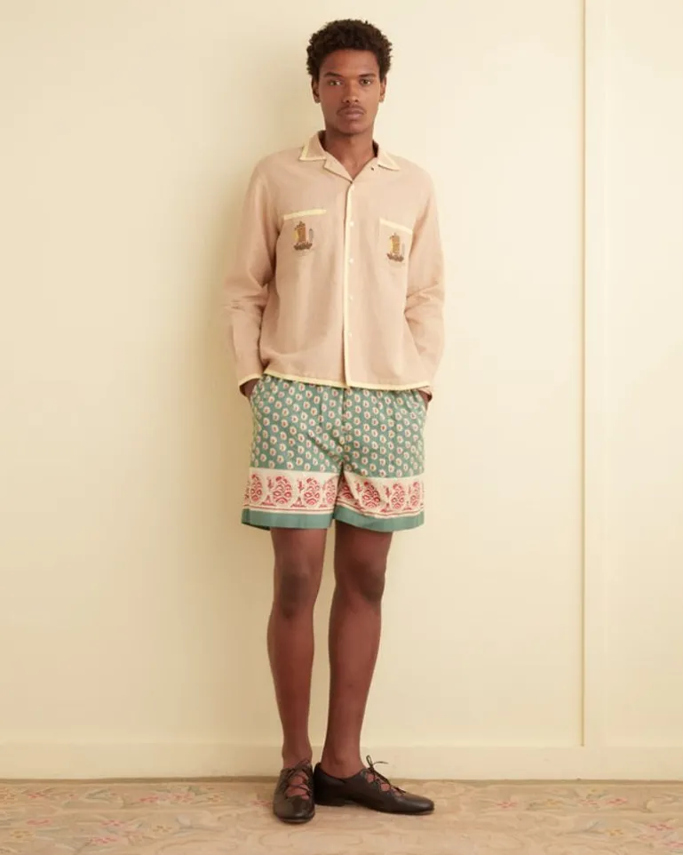 Men BODE Paisley Frame Shorts