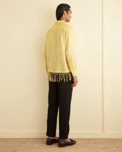 Men BODE Paquerette Fringe Long Sleeve Shirt