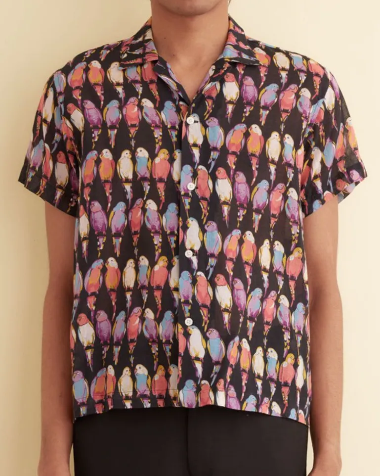 Men BODE Parakeet Short Sleeve Shirt