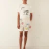 Men BODE Patchwork Lotus Shorts