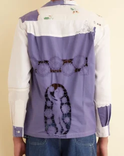 Men BODE Patchwork Napkin Long Sleeve Shirt