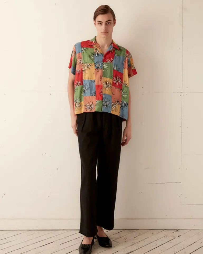 Men BODE Patchwork Tumbleweed Short Sleeve Shirt