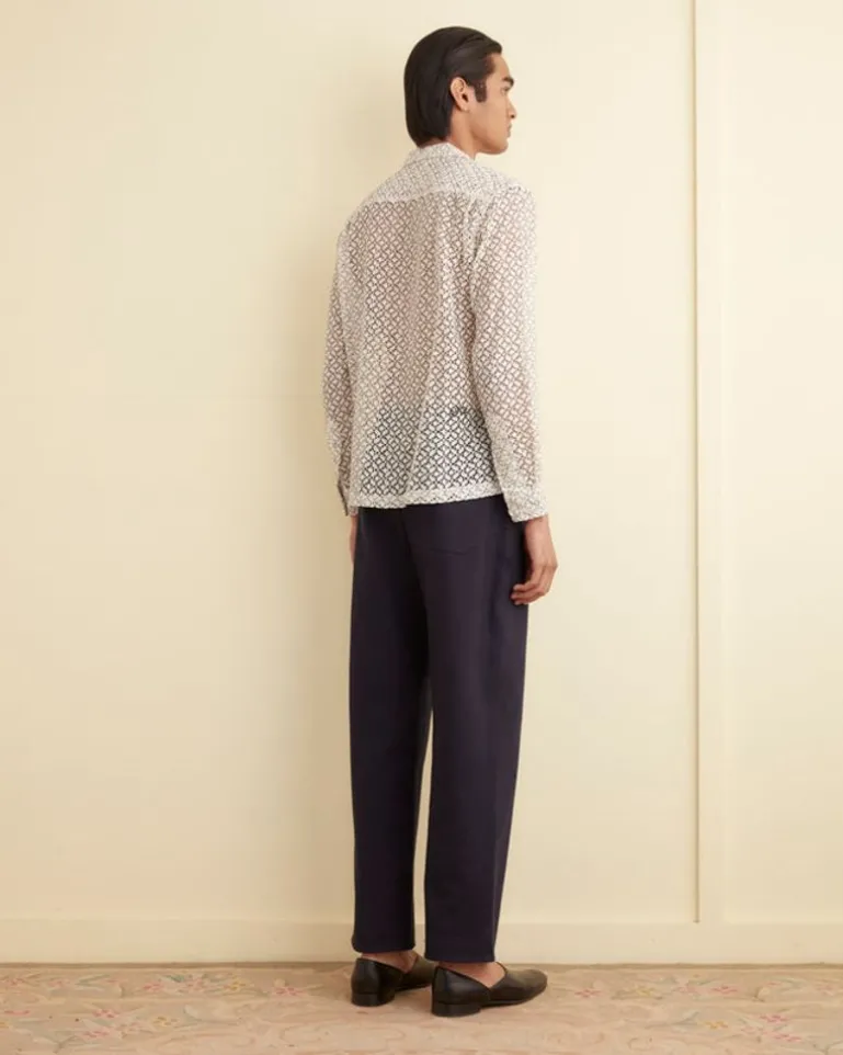 Men BODE Petal Lace Long Sleeve Shirt