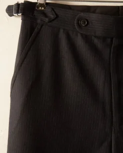 Men BODE Pinstripe Navy Trousers - 28