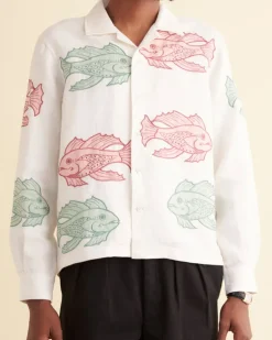 Men BODE Piscine Applique Long Sleeve Shirt