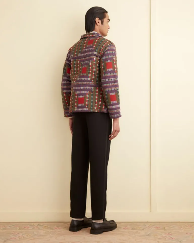 Men BODE Plaid Log Cabin Quilt Jacket