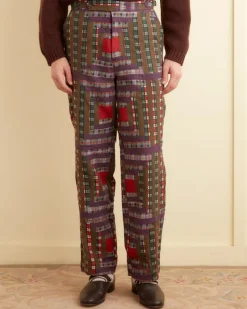Men BODE Plaid Log Cabin Trousers
