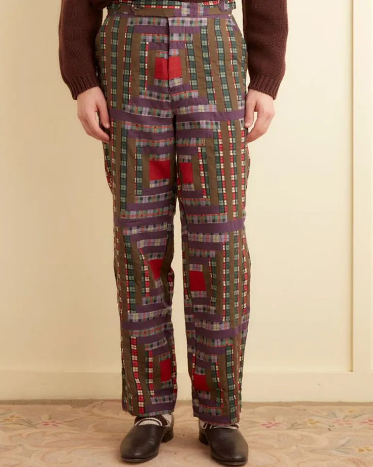 Men BODE Plaid Log Cabin Trousers