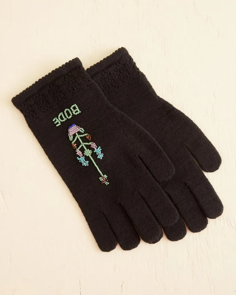 Men BODE Pointelle Gloves - Black