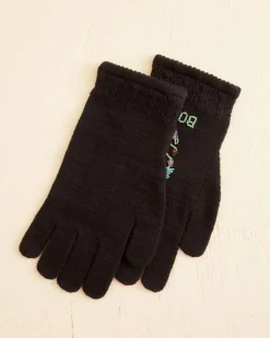 Women BODE Pointelle Gloves - Black
