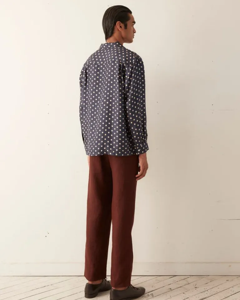 Men BODE Polka Dot Micro Tie Long Sleeve Shirt