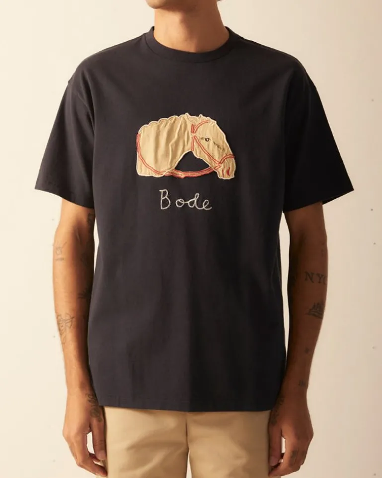 Men BODE Pony Applique Tee - Midnight